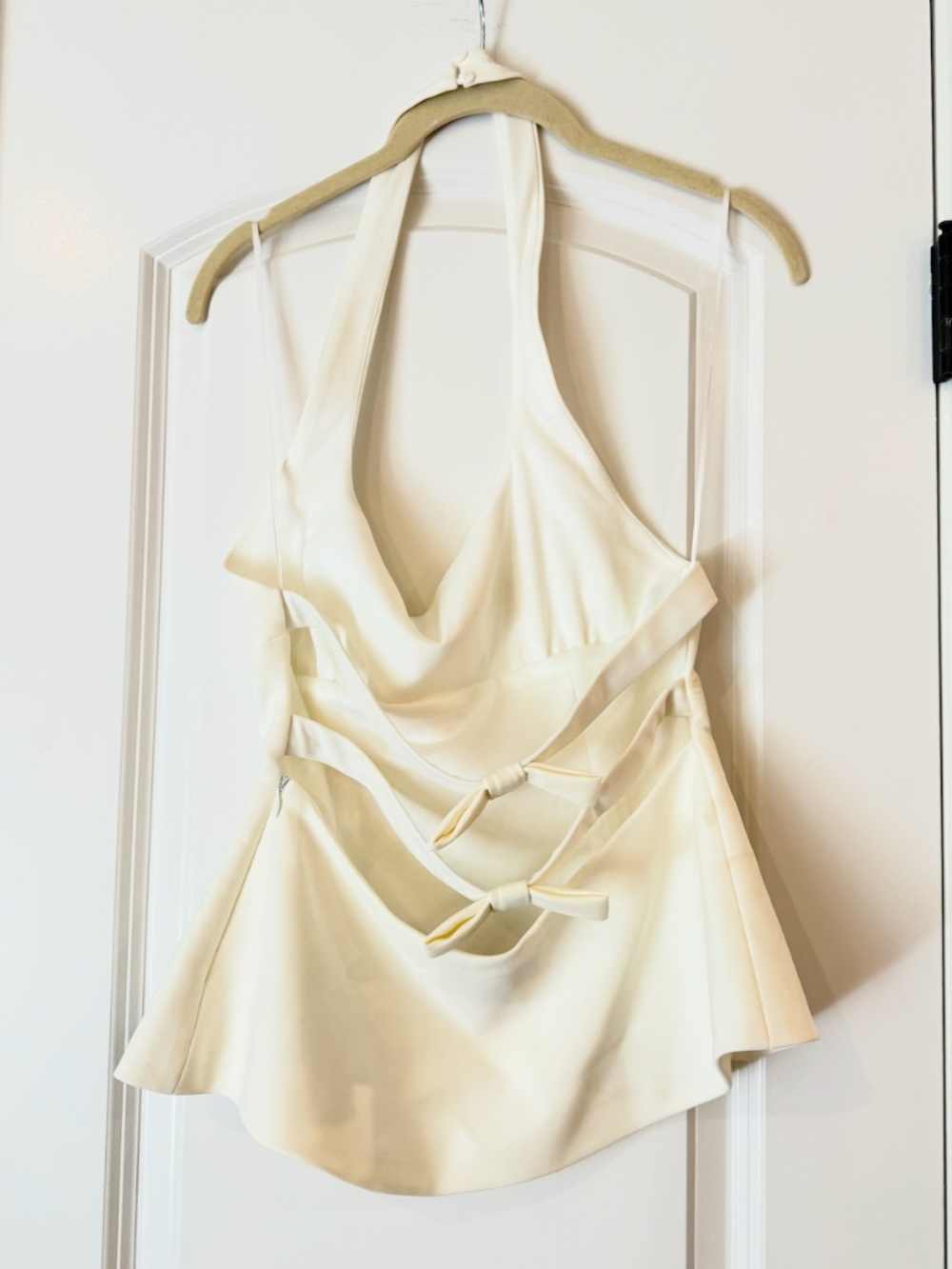 Zara BOW HALTER TOP Size S